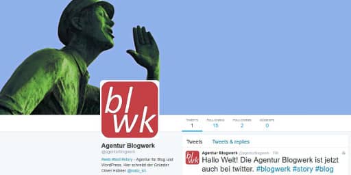 Twitteraccount der Agentur Blogwerk